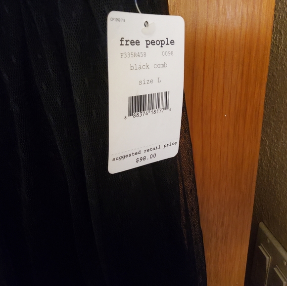 NWT Free People "Black Comb" Skirt Size L NWT - Picture 5 of 10